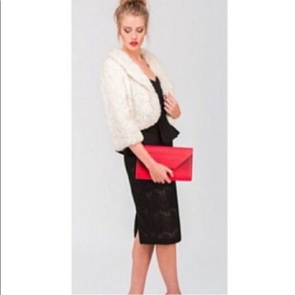 CAbi Alpine Faux Fur Cropped Jacket Shrug